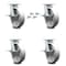 Service Caster 8 Inch Kingpinless Semi Steel Wheel Swivel Caster Set with Brake and Swivel Lock SCC-KP30S820-SSR-SLB-BSL-4 - alternate 1